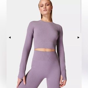 Sweaty Betty Women's Black Spark Seamless Workout Long Sleeve Shirt Large NEW 4